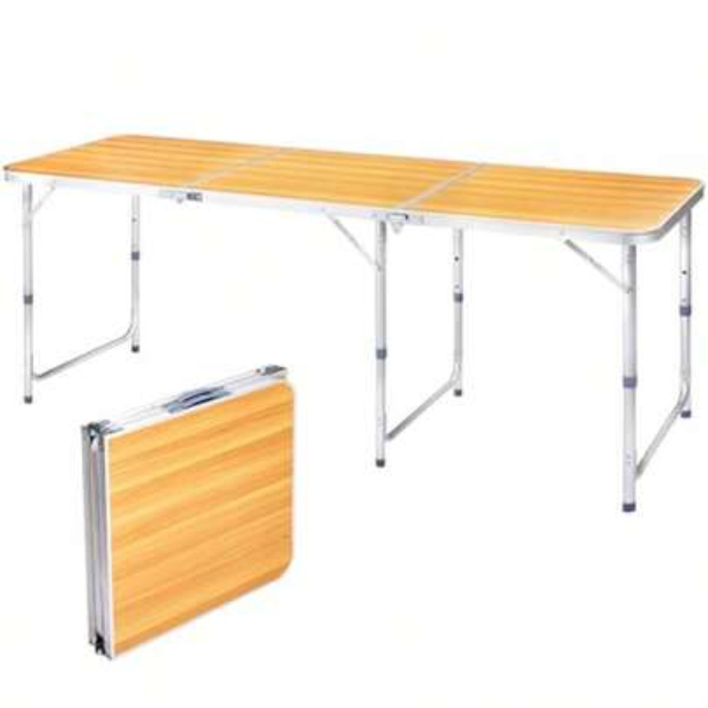 Outdoor Camping Kitchen Setup - Folding Portable Camping Table, Tri-Fold Outdoor