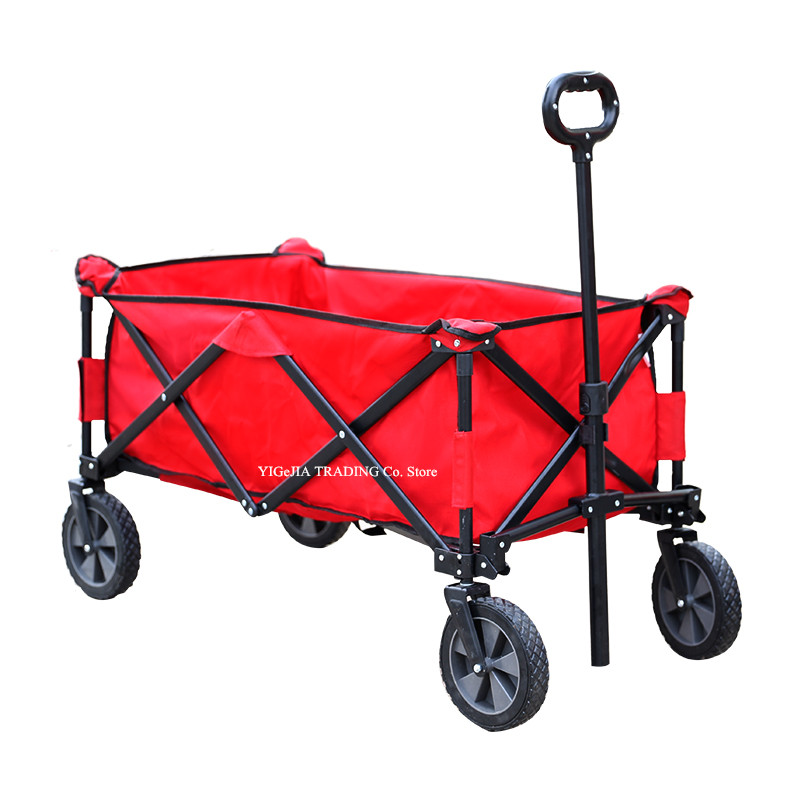 Outdoor Camping Shop - Folding Wagon with 17cm Solid Wheels,