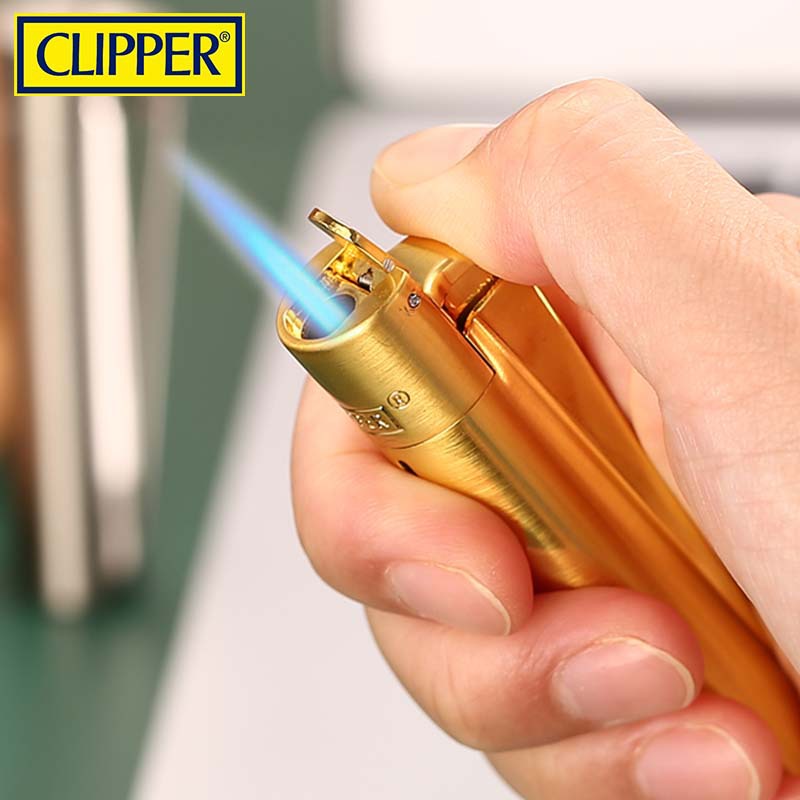 Outdoor Windproof Lighter - Clipper Metal Lighter ，Straight Jet Blue
