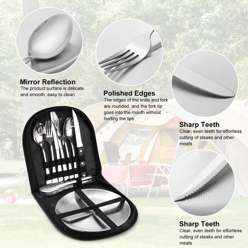 10 Piece Stainless Steel Picni - đánh giá và giá Outdoor Camping Warehouse