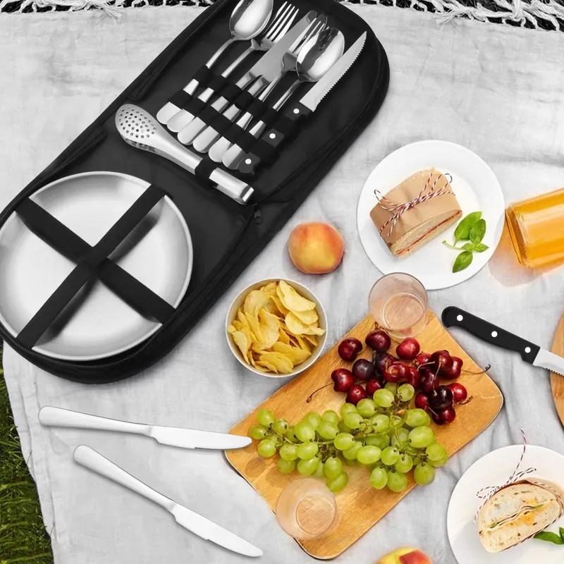 10 Piece Stainless Steel Picni - đánh giá và giá Outdoor Camping Warehouse