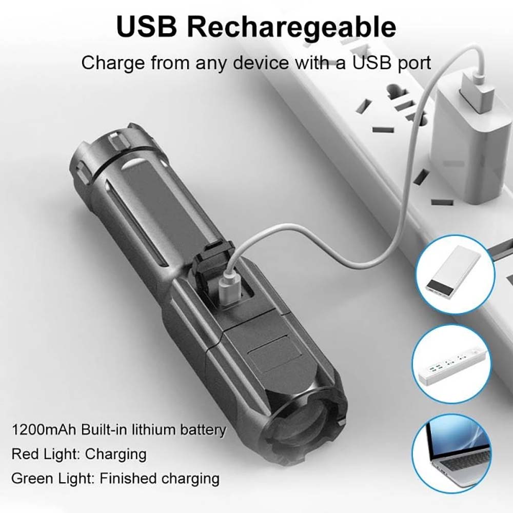 Mini Flashlight Zoomable Focus - đánh giá và giá Outdoor Camping Zone