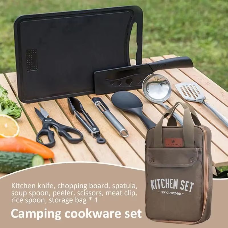 8pcs Camping Kitchen Cookware  - đánh giá và giá Outdoor Camping Uk