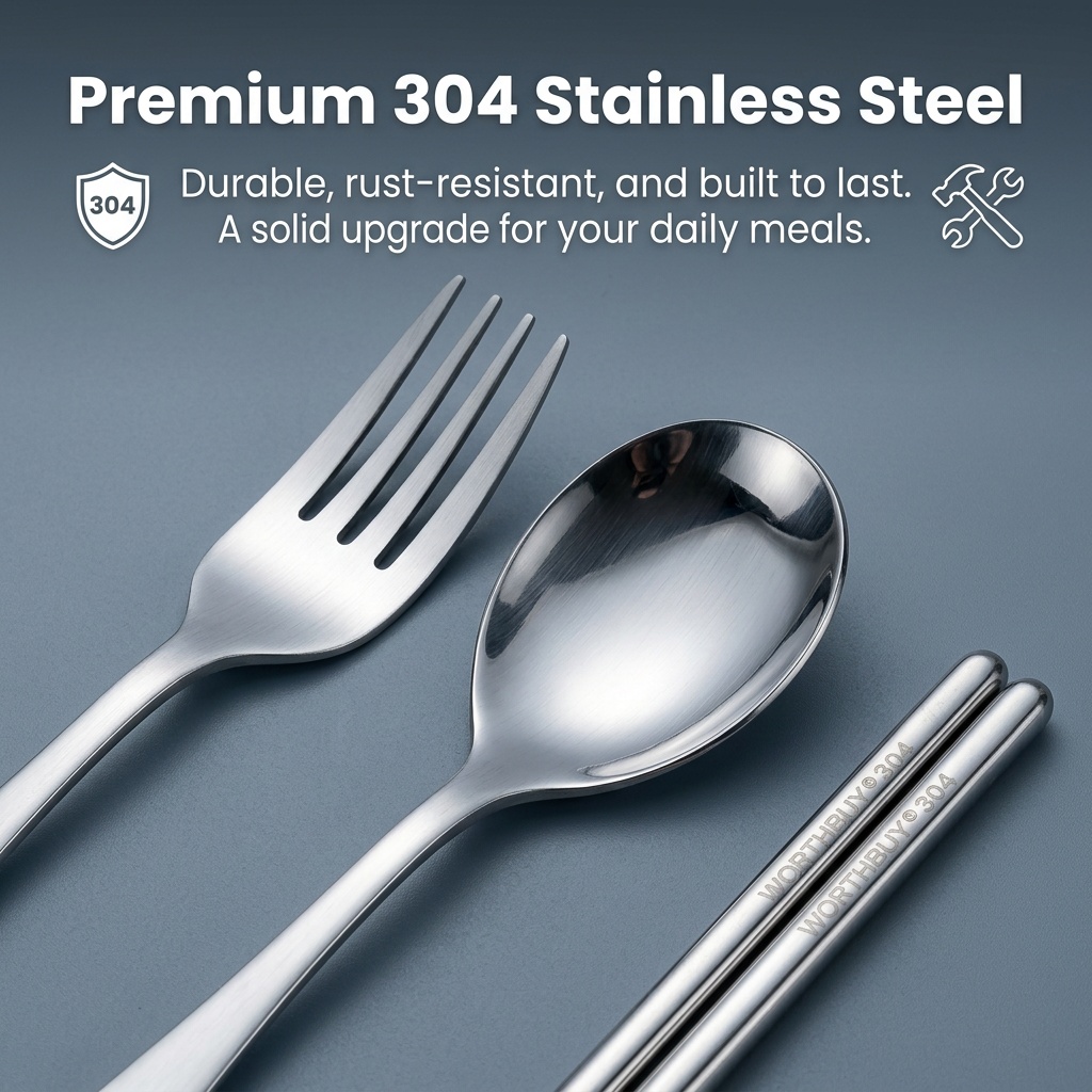 Portable Cutlery Set Stainless - đánh giá và giá Camping Quiet