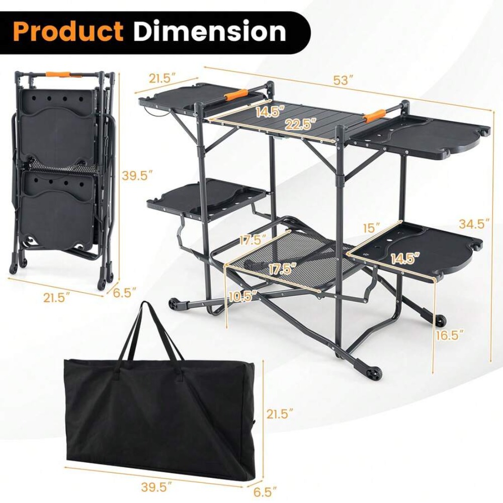 Folding Camping Cooking Table  - đánh giá và giá Outdoor Camping Kitchen Setup