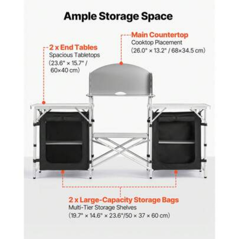 Portable Folding Camping Table - đánh giá và giá Outdoor Camping Kitchen Setup