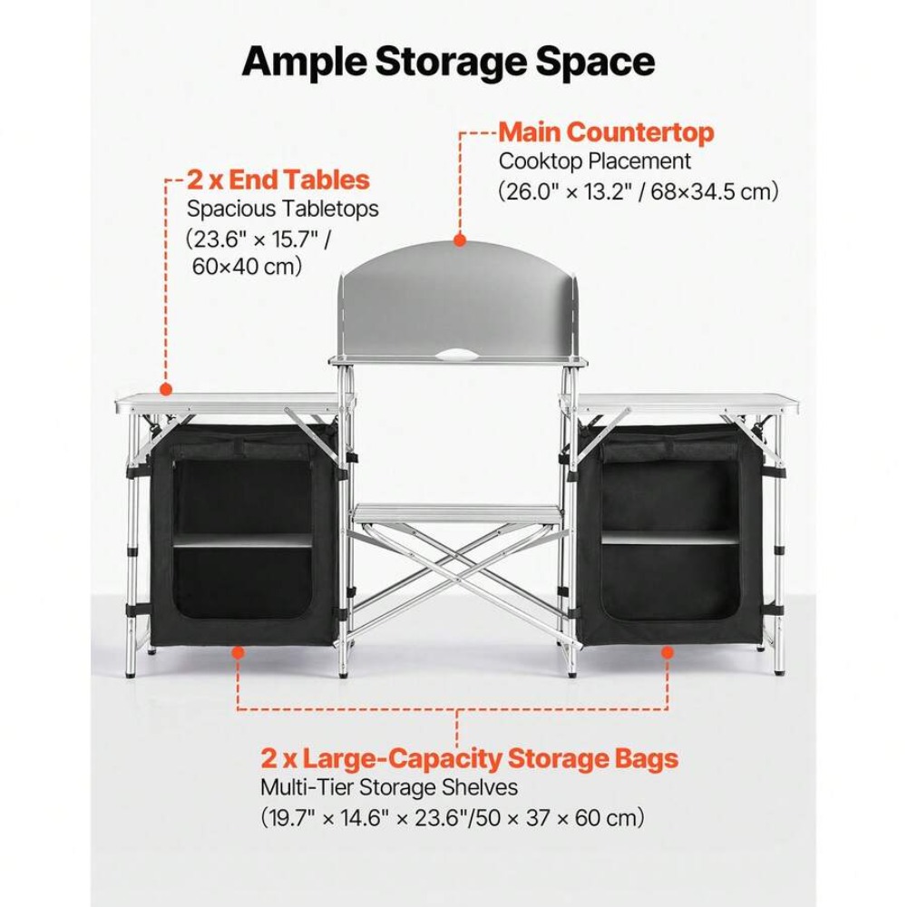 Portable Folding Camping Table - đánh giá và giá Outdoor Camping Kitchen Setup