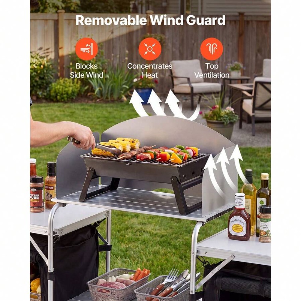 Portable Folding Camping Table - đánh giá và giá Outdoor Camping Kitchen Setup