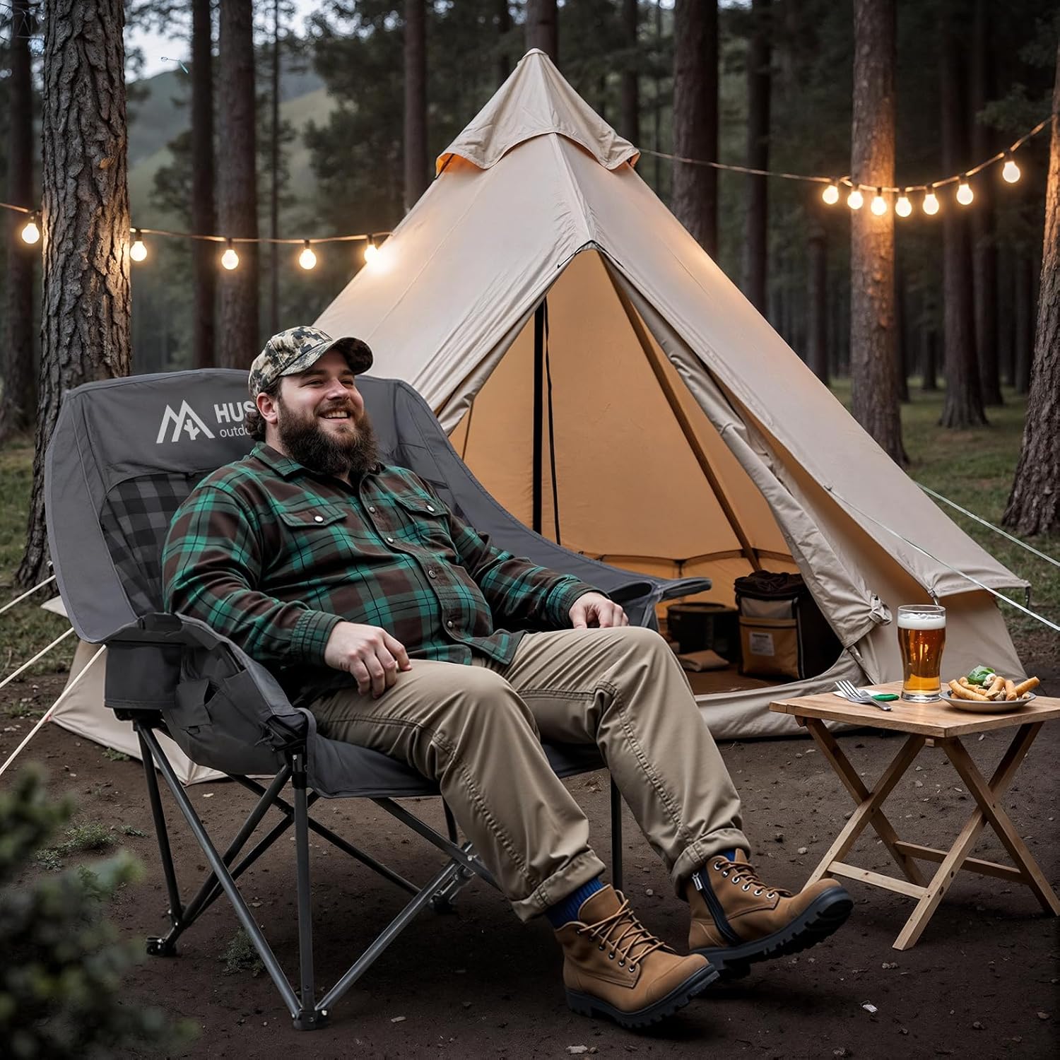 Extra-Large Heated Camp Chair  - đánh giá và giá Outdoor Oversized Camping Chair