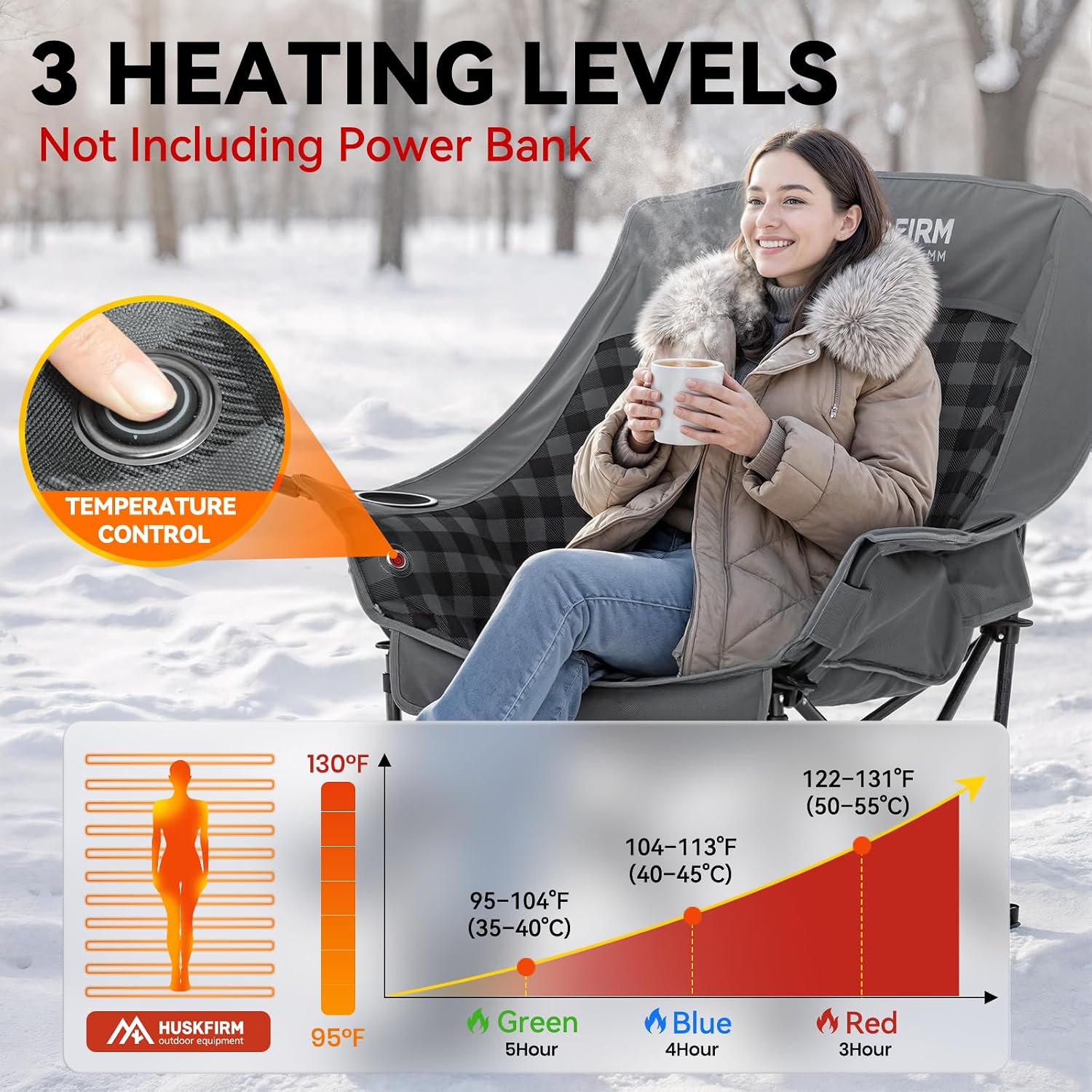 Extra-Large Heated Camp Chair  - đánh giá và giá Outdoor Oversized Camping Chair