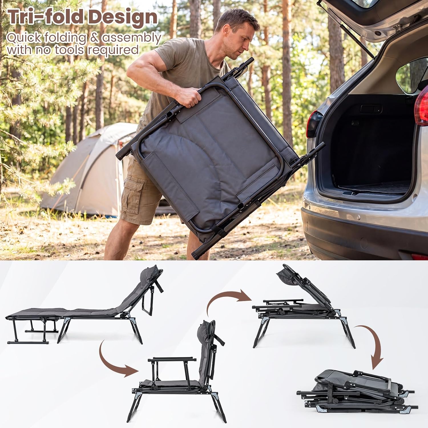 Folding Patio Lounge Chair Set - đánh giá và giá Outdoor Camping Chairs Folding