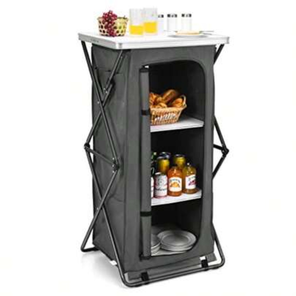 Folding Camping Storage Cabine - đánh giá và giá Outdoor Camping Kitchen Setup