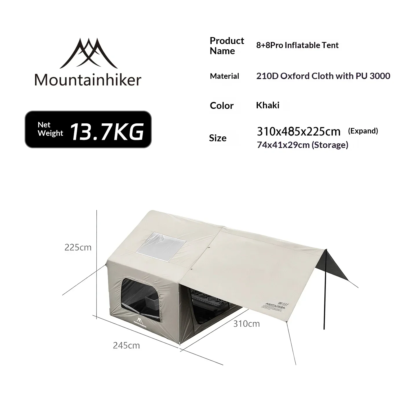 8+8㎡ MOUNTAINHIKER Inflatable  - đánh giá và giá Outdoor Camping Gazebo