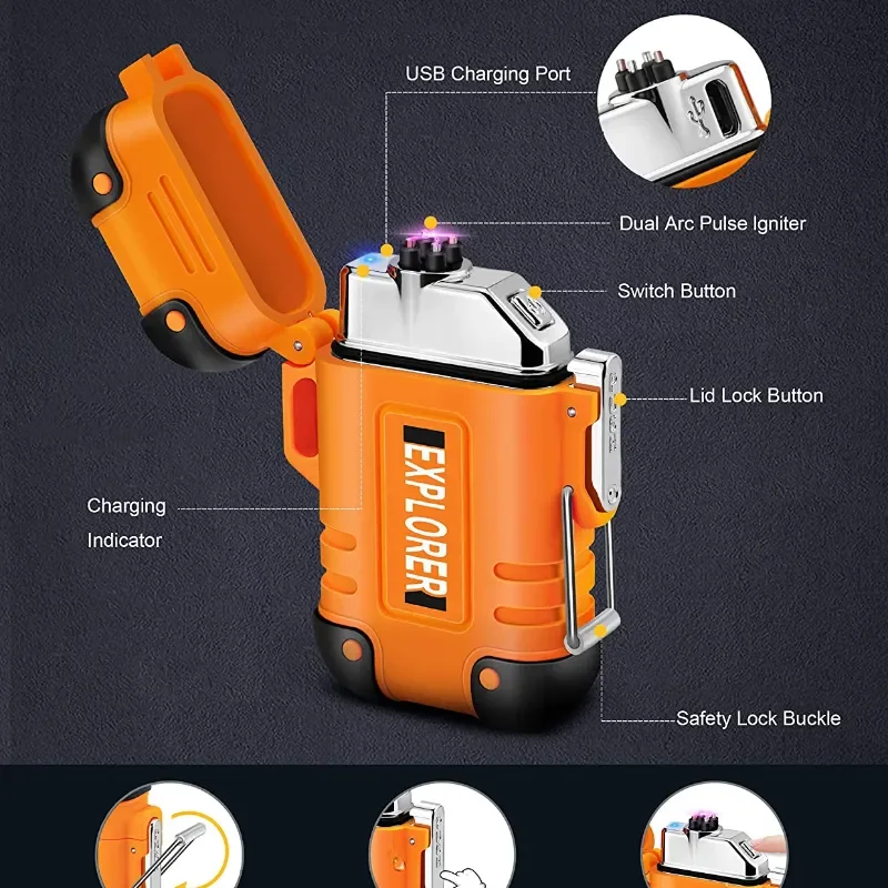 2023 NEW Waterproof Double Arc - đánh giá và giá Outdoor Windproof Lighter