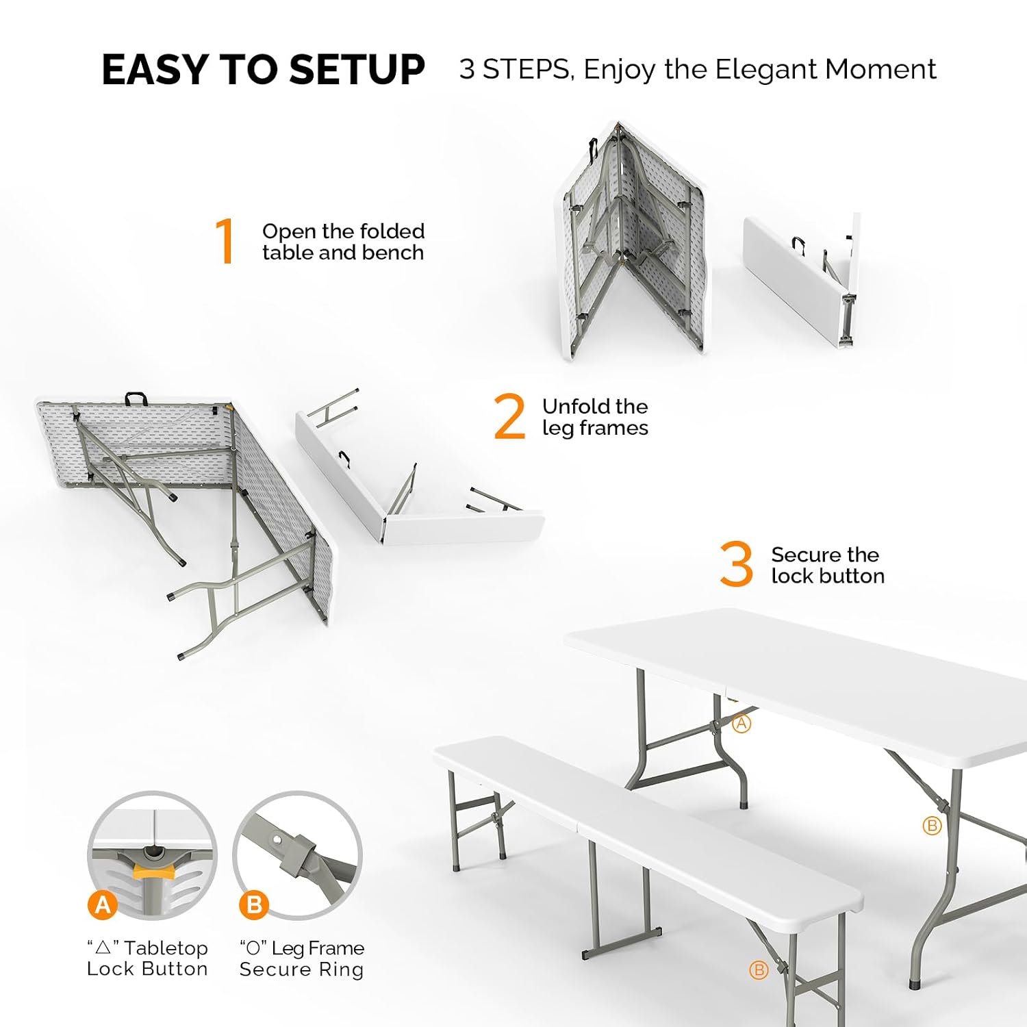 Picnic Table Set with 2 Benche - đánh giá và giá Camping Outdoor Or Indoor