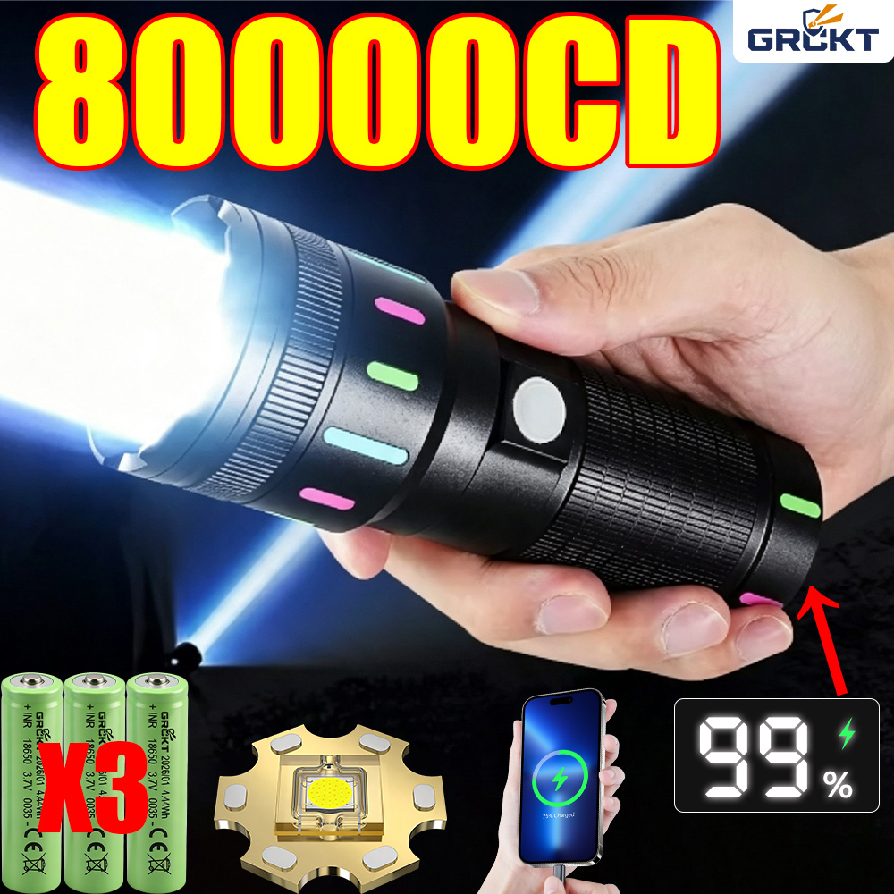 80000CD Most Powerful LED Flas - đánh giá và giá Battery Outdoor Camping