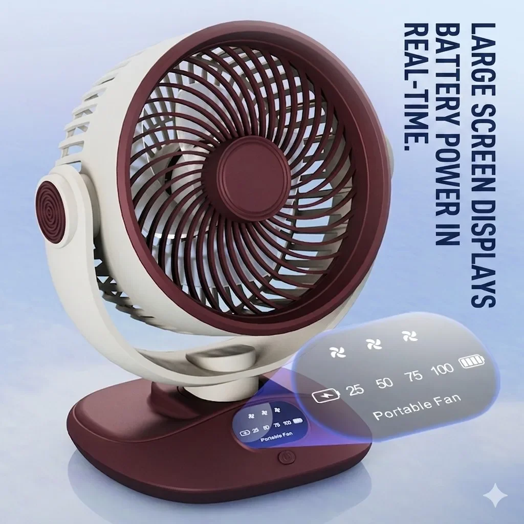 Desktop Fan Rechargeable Turbo - đánh giá và giá Camping Quiet